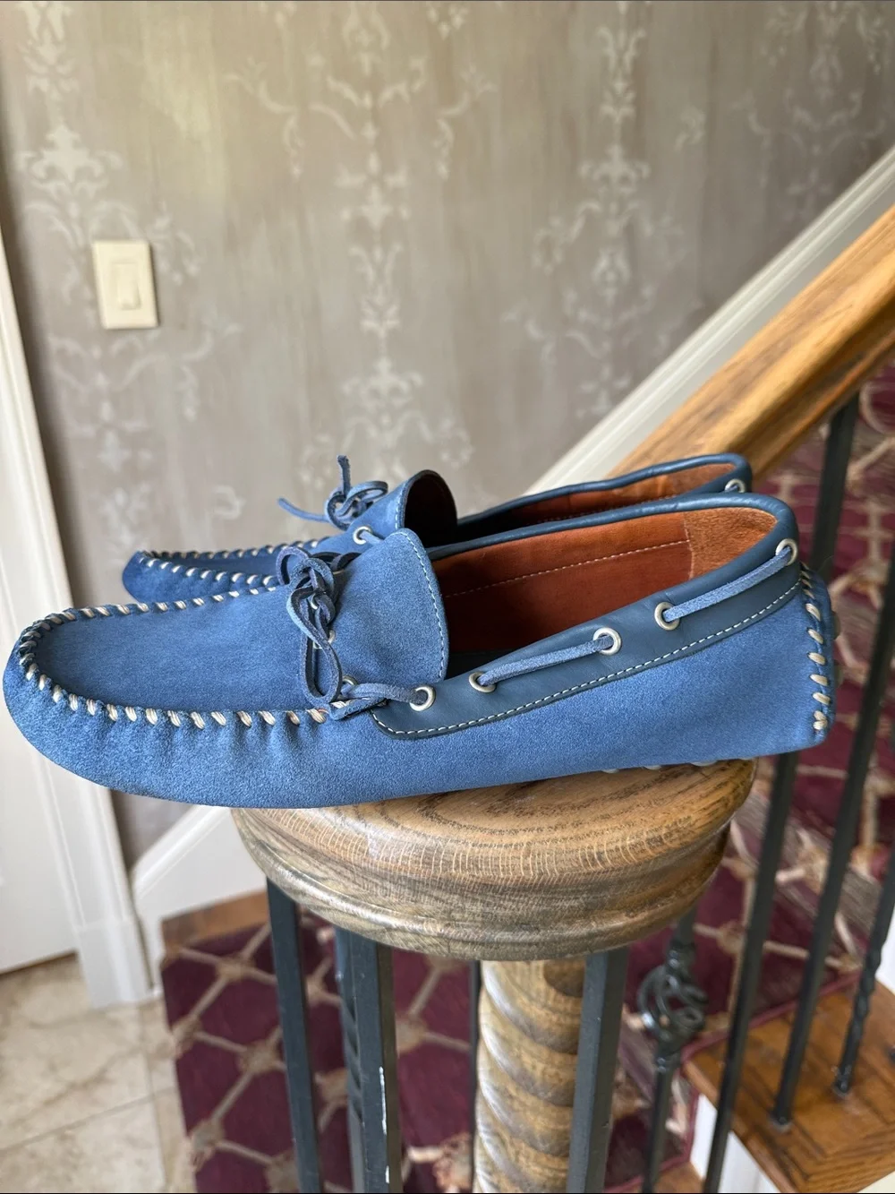 ZARA MAN men’s blue suede Driver loafers EURO 43 US size 10